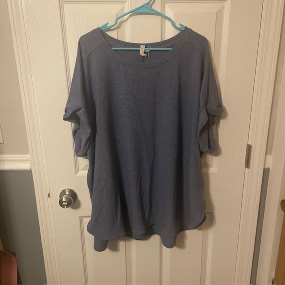 Cable & Gauge Plus Size Womens 3X Blue Oversized Shirt